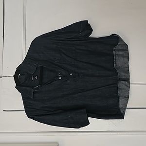 Club Monaco denim cropped blouse